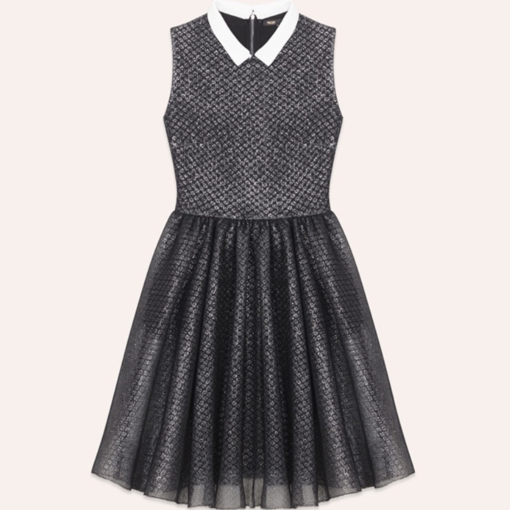 Maje Rider Metallic Fit-and-Flare Mini Dress